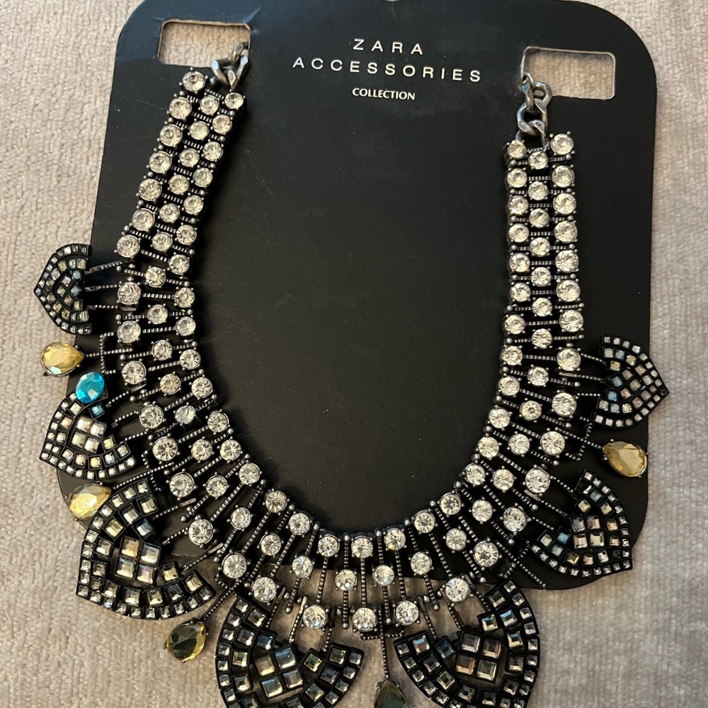 Zara Black and Silver Statement Necklace